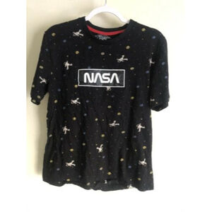 Eighty Eight NASA Astronaut Stars Planets Space Black All Over T-shirt Size S